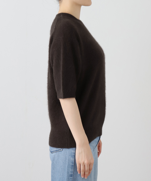 Spick & Span(スピックアンドスパン)の「FOX/ALPACAハーフスリーブニット(ニット/セーター・レディース・ピンク系その他/ブラウン・FREE)」の5枚目の写真
