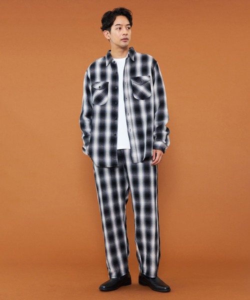 Lee（リー）の「Lee/リー NEL WORK SHIRTS/ネルワークシャツ オンブレチェック（シャツ/ブラウス・メンズ・ブルー/ブラウン/ブラック・SMALL/MEDIUM/LARGE/X-LARGE）」の3枚目の写真