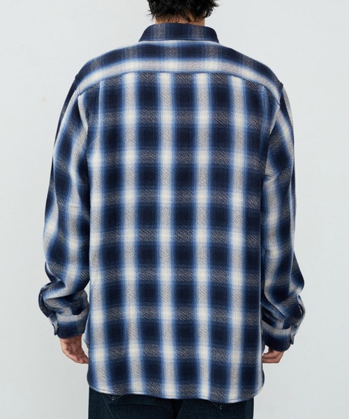 Lee（リー）の「Lee/リー NEL WORK SHIRTS/ネルワークシャツ オンブレチェック（シャツ/ブラウス・メンズ・ブルー/ブラウン/ブラック・SMALL/MEDIUM/LARGE/X-LARGE）」の13枚目の写真