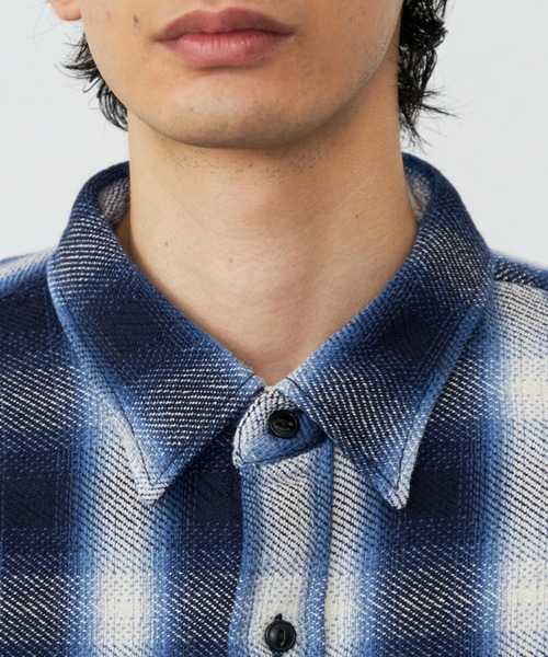 Lee（リー）の「Lee/リー NEL WORK SHIRTS/ネルワークシャツ オンブレチェック（シャツ/ブラウス・メンズ・ブルー/ブラウン/ブラック・SMALL/MEDIUM/LARGE/X-LARGE）」の17枚目の写真