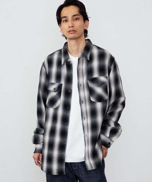 セール】Lee/リー NEL WORK SHIRTS/ネルワークシャツ オンブレチェック