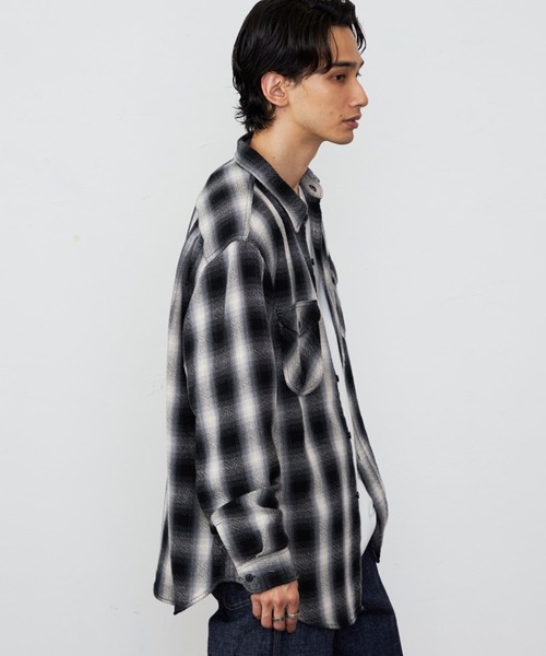 Lee（リー）の「Lee/リー NEL WORK SHIRTS/ネルワークシャツ オンブレチェック（シャツ/ブラウス・メンズ・ブルー/ブラウン/ブラック・SMALL/MEDIUM/LARGE/X-LARGE）」の18枚目の写真