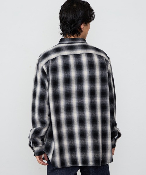 Lee（リー）の「Lee/リー NEL WORK SHIRTS/ネルワークシャツ オンブレチェック（シャツ/ブラウス・メンズ・ブルー/ブラウン/ブラック・SMALL/MEDIUM/LARGE/X-LARGE）」の10枚目の写真