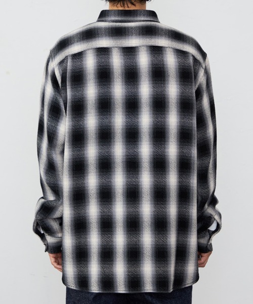 Lee（リー）の「Lee/リー NEL WORK SHIRTS/ネルワークシャツ オンブレチェック（シャツ/ブラウス・メンズ・ブルー/ブラウン/ブラック・SMALL/MEDIUM/LARGE/X-LARGE）」の9枚目の写真