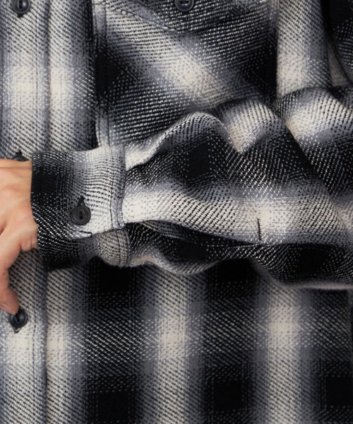 Lee（リー）の「Lee/リー NEL WORK SHIRTS/ネルワークシャツ オンブレチェック（シャツ/ブラウス・メンズ・ブルー/ブラウン/ブラック・SMALL/MEDIUM/LARGE/X-LARGE）」の22枚目の写真