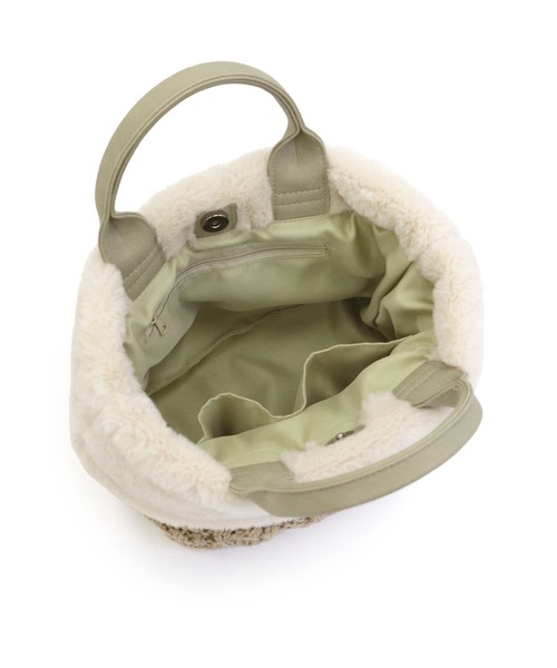 T・S・L（ティーエスエル）の「ニットフェイクファートートバッグ（トートバッグ・レディース・モカ/アイボリー/ブラック・FREE）」の15枚目の写真