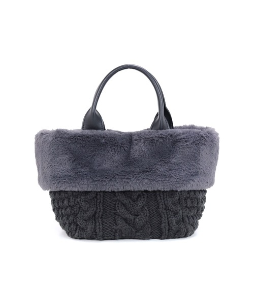 T・S・L（ティーエスエル）の「ニットフェイクファートートバッグ（トートバッグ・レディース・モカ/アイボリー/ブラック・FREE）」の19枚目の写真