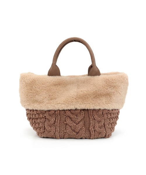 T・S・L（ティーエスエル）の「ニットフェイクファートートバッグ（トートバッグ・レディース・モカ/アイボリー/ブラック・FREE）」の20枚目の写真