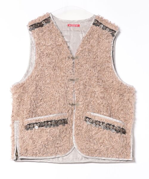 セール】【チャイハネ】モケリプードルファーベスト（ベスト