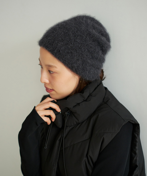 plage（プラージュ）の「Light fur ニットキャップ（ニットキャップ/ビーニー・レディース・アイボリー/スミクロ・FREE）」の6枚目の写真