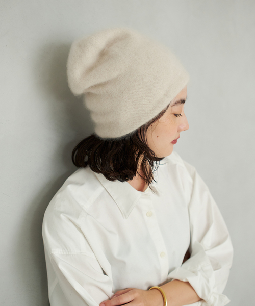 plage（プラージュ）の「Light fur ニットキャップ（ニットキャップ/ビーニー・レディース・アイボリー/スミクロ・FREE）」の10枚目の写真