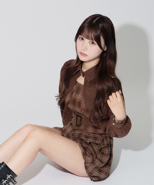 ALLuRing ChaRm（アリュリングチャーム）の「Layered Corduroy Check Tops / レイヤードコーデュロイチェックトップス（シャツ/ブラウス・レディース・ブラウン/ブラック・FREE）」の17枚目の写真