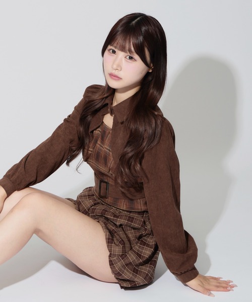 ALLuRing ChaRm（アリュリングチャーム）の「Layered Corduroy Check Tops / レイヤードコーデュロイチェックトップス（シャツ/ブラウス・レディース・ブラウン/ブラック・FREE）」の18枚目の写真