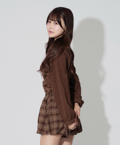 ALLuRing ChaRm（アリュリングチャーム）の「Layered Corduroy Check Tops / レイヤードコーデュロイチェックトップス（シャツ/ブラウス・レディース・ブラウン/ブラック・FREE）」の12枚目の写真