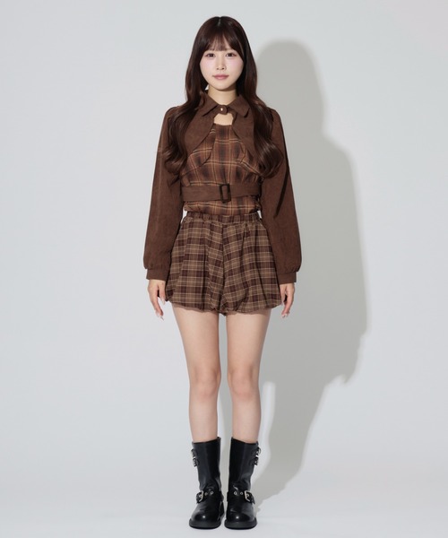 ALLuRing ChaRm（アリュリングチャーム）の「Layered Corduroy Check Tops / レイヤードコーデュロイチェックトップス（シャツ/ブラウス・レディース・ブラウン/ブラック・FREE）」の13枚目の写真
