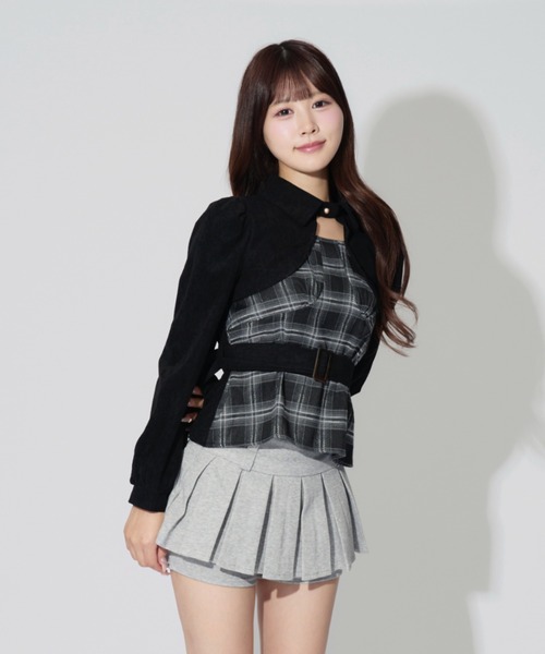 ALLuRing ChaRm（アリュリングチャーム）の「Layered Corduroy Check Tops / レイヤードコーデュロイチェックトップス（シャツ/ブラウス・レディース・ブラウン/ブラック・FREE）」の20枚目の写真