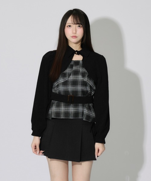 ALLuRing ChaRm（アリュリングチャーム）の「Layered Corduroy Check Tops / レイヤードコーデュロイチェックトップス（シャツ/ブラウス・レディース・ブラウン/ブラック・FREE）」の19枚目の写真