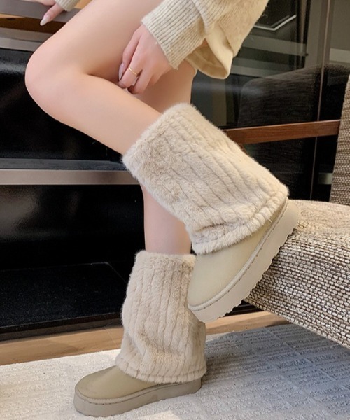 セール】厚底ファーカバームートンブーツ（ブーツ）｜yuue' ( wear
