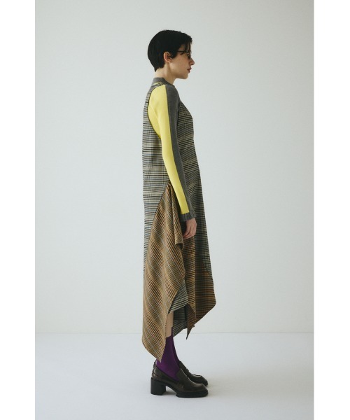 HeRIN.CYE(ヘリンドットサイ)の「V design check dress Vデザインチェックドレス(ワンピース・レディース・ブラウン系その他/グレー系その他・36/38)」の12枚目の写真