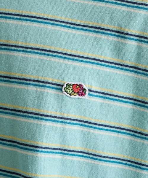 FRUIT OF THE LOOM（フルーツオブザルーム）の「【FRUIT OF THE LOOM】ピーチ起毛ボーダーTシャツ　袖ワッペン（Tシャツ/カットソー・レディース・サックスブルー/アイボリー/オレンジ/イエロー/ブラウン/チャコールグレー・L/M/S）」の11枚目の写真