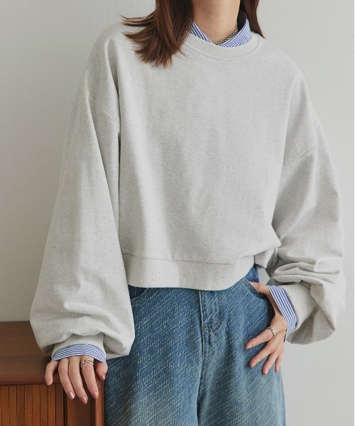 ad thie(アドティエ)の「スウェット プルオーバー イージワイドパンツ セットアップ(セットアップ・レディース・杢グレー/ブラック/チャコール/オートミール/ブラウン・LARGE/MEDIUM)」の9枚目の写真