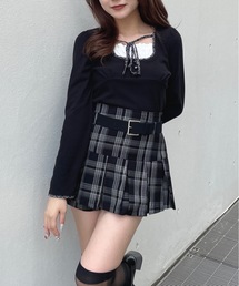 one way | 長袖チェックパイピングカットソー(Tシャツ/カットソー)