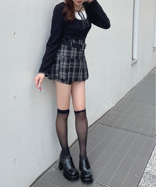 one way（ワンウェイ）の「長袖チェックパイピングカットソー（Tシャツ/カットソー・レディース・ブラック/ブラック系その他/ベージュ系その他/ホワイト・FREE）」の22枚目の写真