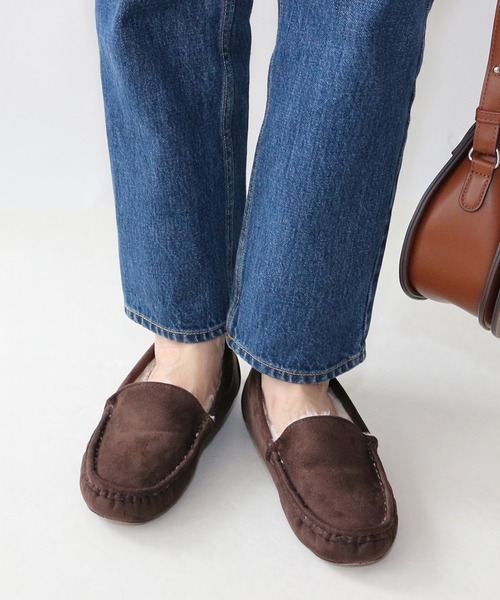 Fin（フィン）の「フェイクファーモカシン【低反発スポンジ入り】（モカシン/デッキシューズ・レディース・ブラウン/ブラック/グレー・L/M/S/LL）」の12枚目の写真