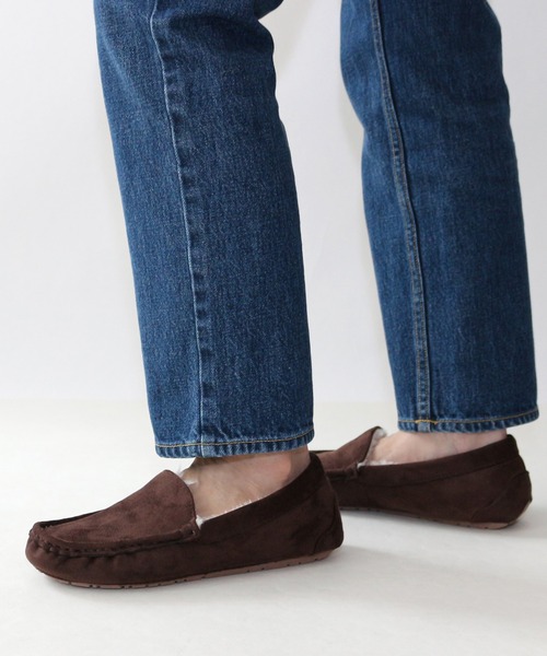 Fin（フィン）の「フェイクファーモカシン【低反発スポンジ入り】（モカシン/デッキシューズ・レディース・ブラウン/ブラック/グレー・L/M/S/LL）」の11枚目の写真