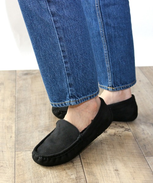 Fin（フィン）の「フェイクファーモカシン【低反発スポンジ入り】（モカシン/デッキシューズ・レディース・ブラウン/ブラック/グレー・L/M/S/LL）」の15枚目の写真