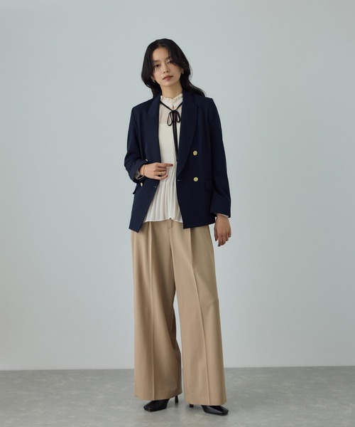 ROPE'（ロペ）の「プリーツデザインブラウス/イージーケア（シャツ/ブラウス・レディース・オフホワイト/ネイビー・FREE）」の10枚目の写真