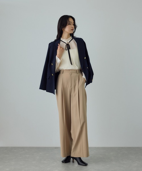 ROPE'（ロペ）の「プリーツデザインブラウス/イージーケア（シャツ/ブラウス・レディース・オフホワイト/ネイビー・FREE）」の18枚目の写真