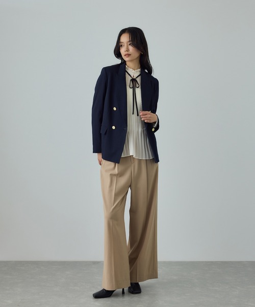 ROPE'（ロペ）の「プリーツデザインブラウス/イージーケア（シャツ/ブラウス・レディース・オフホワイト/ネイビー・FREE）」の19枚目の写真