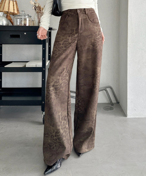 Ada.（エイダ）の「レオパード柄 ストレート パンツ（その他パンツ・レディース・ブラウン/カーキ・L/M）」の9枚目の写真