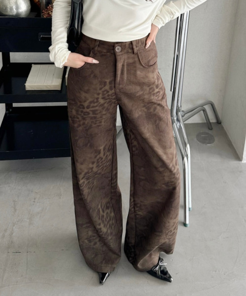 Ada.（エイダ）の「レオパード柄 ストレート パンツ（その他パンツ・レディース・ブラウン/カーキ・L/M）」の11枚目の写真