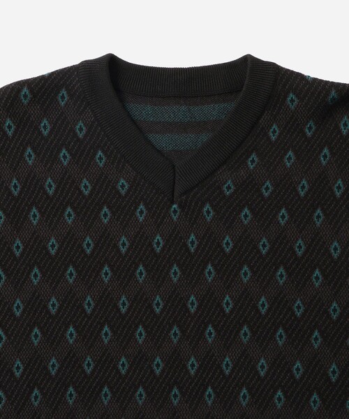 Saturdays NYC(サタデーズ ニューヨークシティ )の「Charles Jacquard Vneck Sweater(ニット/セーター・メンズ・ブラック/オリーブ・S/L/M)」の20枚目の写真