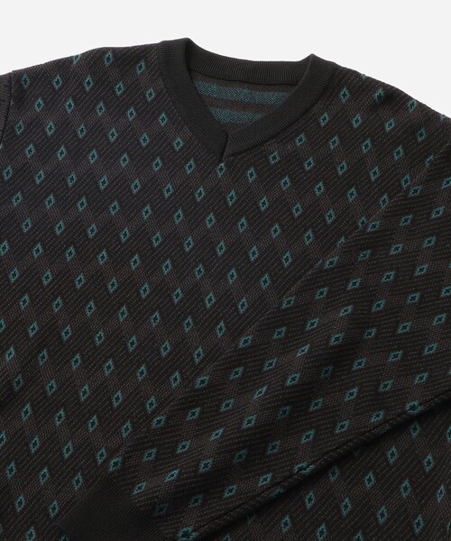Saturdays NYC(サタデーズ ニューヨークシティ )の「Charles Jacquard Vneck Sweater(ニット/セーター・メンズ・ブラック/オリーブ・S/L/M)」の11枚目の写真