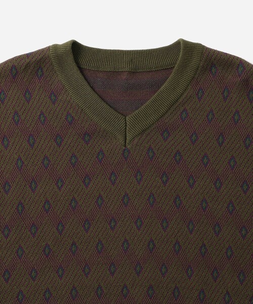 Saturdays NYC(サタデーズ ニューヨークシティ )の「Charles Jacquard Vneck Sweater(ニット/セーター・メンズ・ブラック/オリーブ・S/L/M)」の9枚目の写真