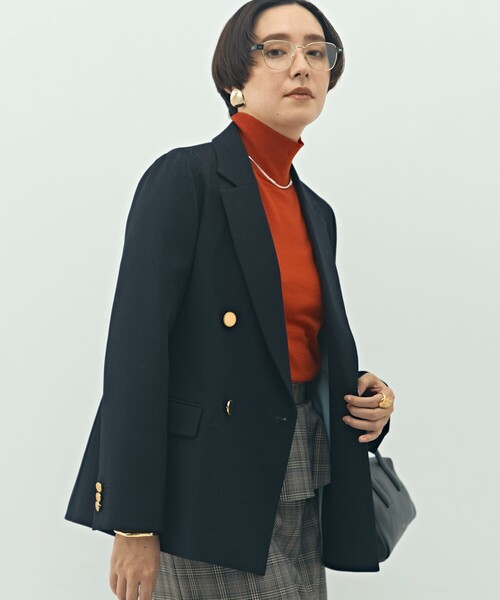 NOLLEY’S（ノーリーズ）の「ウォッシャブルウール調ダブルジャケット（テーラードジャケット・レディース・ネイビー/ブルー系その他7・36/38）」の9枚目の写真