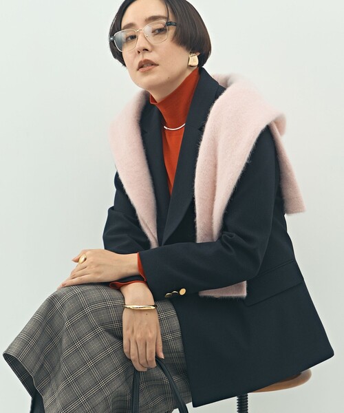 セール】ウォッシャブルウール調ダブルジャケット（テーラード