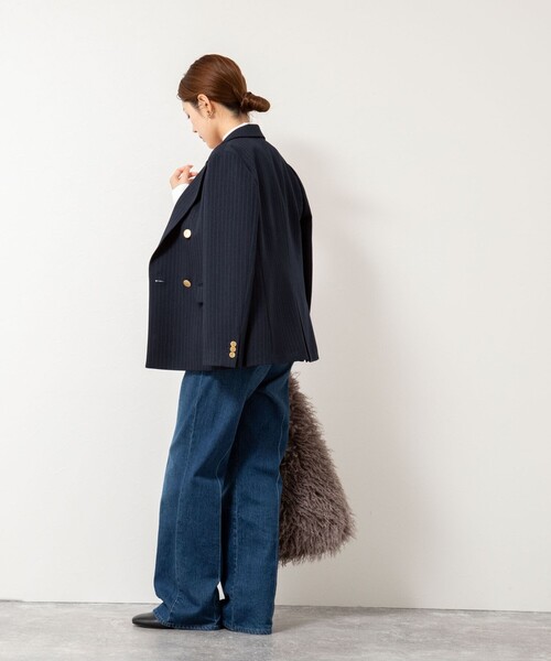 NOLLEY’S（ノーリーズ）の「ウォッシャブルウール調ダブルジャケット（テーラードジャケット・レディース・ネイビー/ブルー系その他7・36/38）」の20枚目の写真