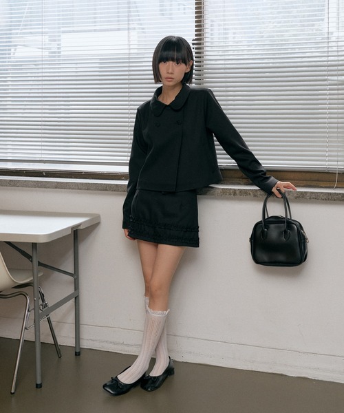 UNE MANSION(ユヌマンション)の「【UNE ORIGINAL】【伸縮性のあるインナーパンツ付き】ダブルフリルミニスカート(スカート・レディース・グレー/ブラック/ネイビー・SMALL/MEDIUM/LARGE)」の12枚目の写真