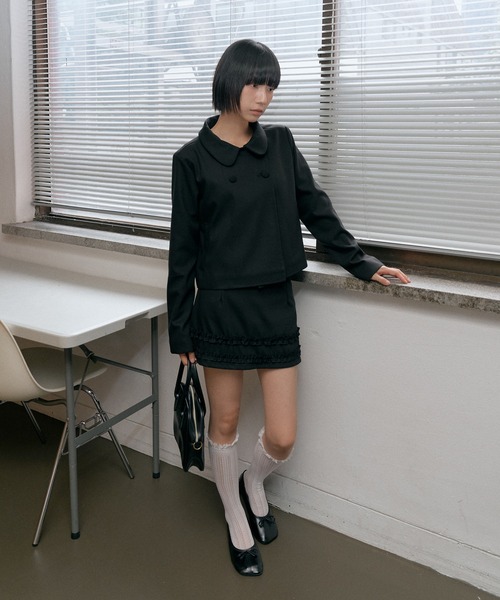 UNE MANSION(ユヌマンション)の「【UNE ORIGINAL】【伸縮性のあるインナーパンツ付き】ダブルフリルミニスカート(スカート・レディース・グレー/ブラック/ネイビー・SMALL/MEDIUM/LARGE)」の14枚目の写真