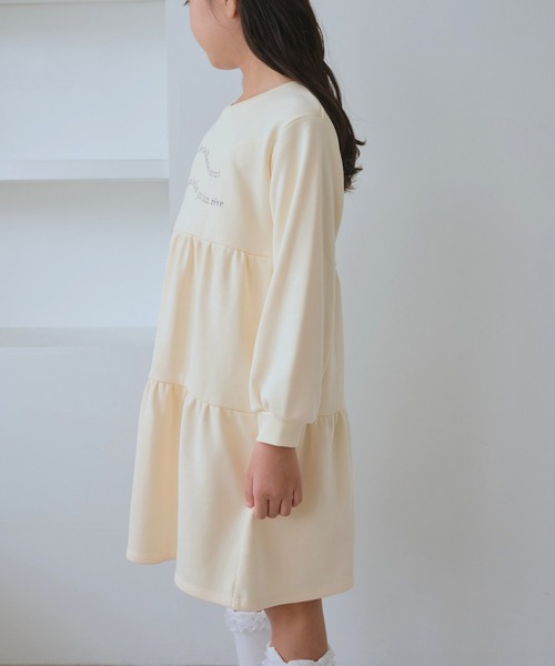 ROPE' PICNIC（ロペピクニック）の「【KIDS/キッズ】裏毛ティアードロゴワンピース（ワンピース・キッズ・キナリ/ライトグレー・S/M/L）」の12枚目の写真