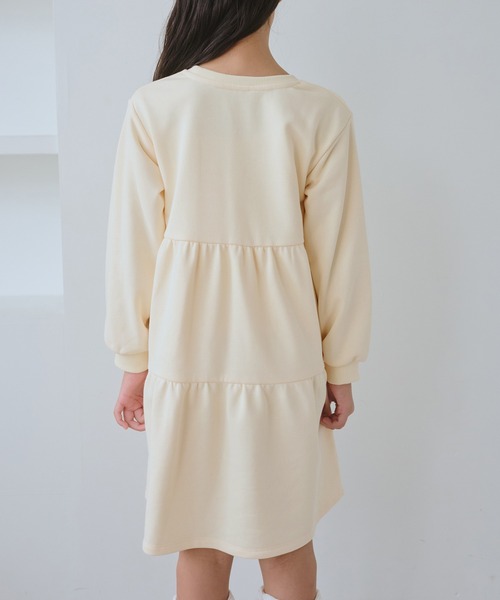 ROPE' PICNIC（ロペピクニック）の「【KIDS/キッズ】裏毛ティアードロゴワンピース（ワンピース・キッズ・キナリ/ライトグレー・S/M/L）」の13枚目の写真