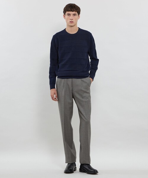 MACKINTOSH LONDON（マッキントッシュ ロンドン）の「リンクスボーダークルーネックニット（ニット/セーター・メンズ・ブルー/イエロー系その他2/ブラウン系その他3・L/M/XL）」の4枚目の写真