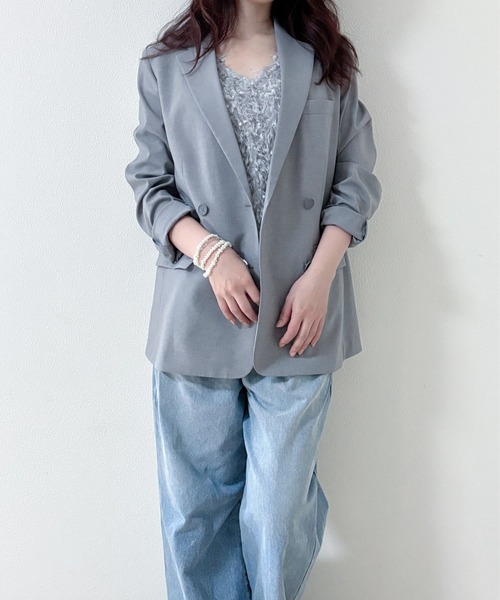 merrylatte（メリーラテ）の「フェザーヤーン 2WAY ベスト【Muller Rossi】（ベスト・レディース・グレー/アイボリー・FREE）」の6枚目の写真