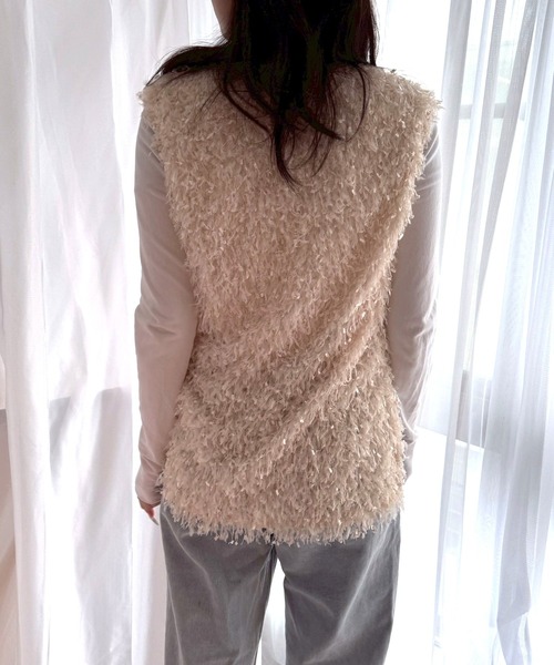 merrylatte（メリーラテ）の「フェザーヤーン 2WAY ベスト【Muller Rossi】（ベスト・レディース・グレー/アイボリー・FREE）」の15枚目の写真