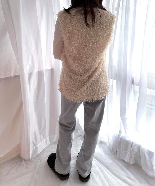 merrylatte（メリーラテ）の「フェザーヤーン 2WAY ベスト【Muller Rossi】（ベスト・レディース・グレー/アイボリー・FREE）」の16枚目の写真