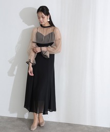 結婚式 二次会 パーティー ドレス チュール フレア マーメイド シフォン Aライン 袖あり&ミモレ丈 お呼ばれ 同窓会 成人式 オケージョンドレス フォーマル